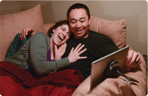 ipad stand watching movie